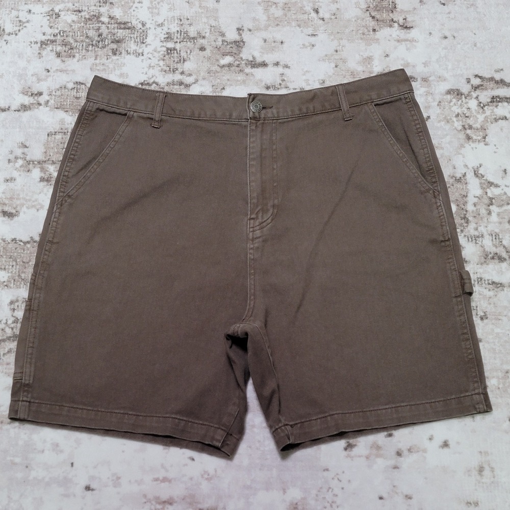 RSQ Mens Carpenter Utility Shorts Brown Workwear Canvas Size 36 Casual